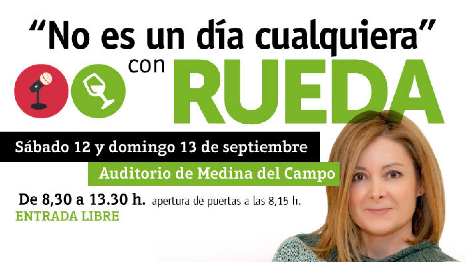 Pepa Fernández, este fin de semana en Medina del Campo con el vino de Rueda.