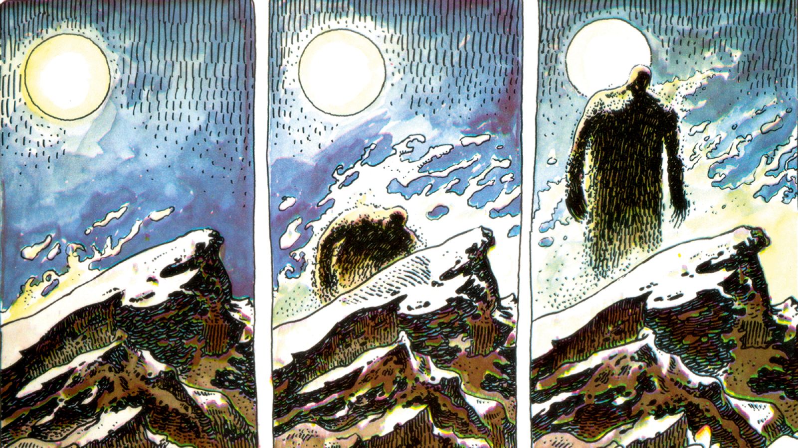 Viñetas de 'El hombre de las nieves', de Alfredo castelli y Milo Manara