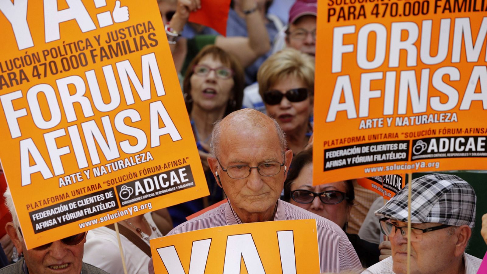 Manifestación de afectados por la estafa de Fórum y Afinsa