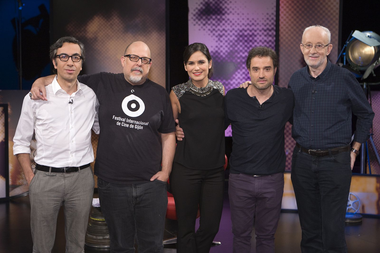 Elena S. Sánchez junto a Javier Ocaña, Daniel Guzmán, Carlos F. Heredero y Jesús Palacios.