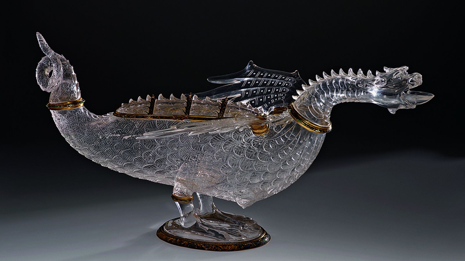 'Vaso en forma de dragón o caquesseitão', Milán, taller de los Miseroni (1550)