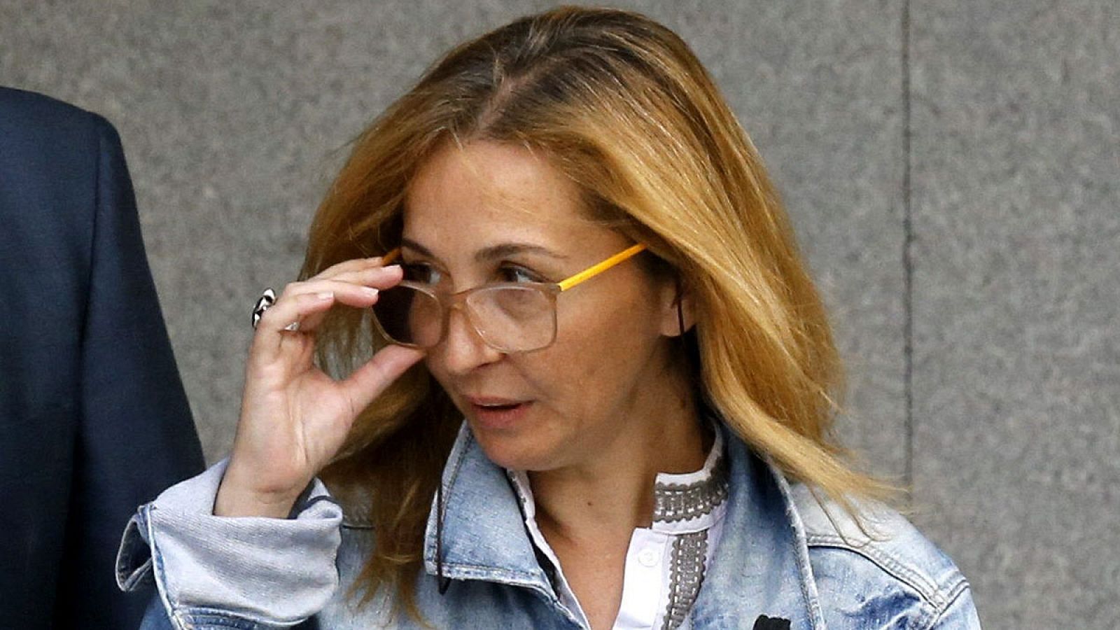Maica Jiménez López, secretaria del presunto cabecilla de la trama Gürtel, Francisco Correa, a su llegada a la Audiencia Nacional