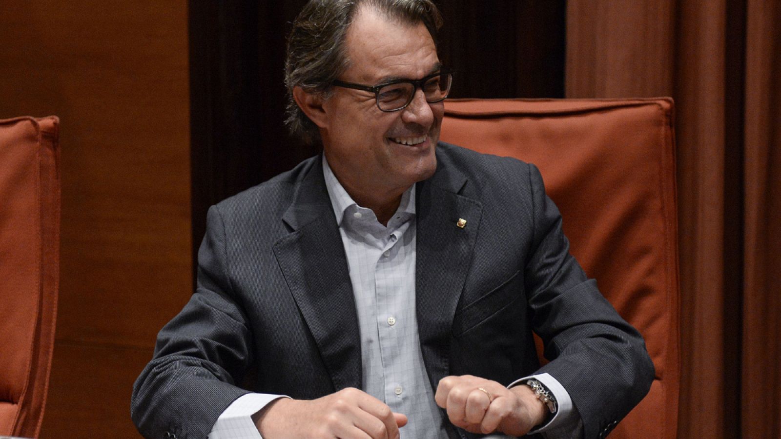 Artur Mas durante un mitin regional en el Parlamento catalán
