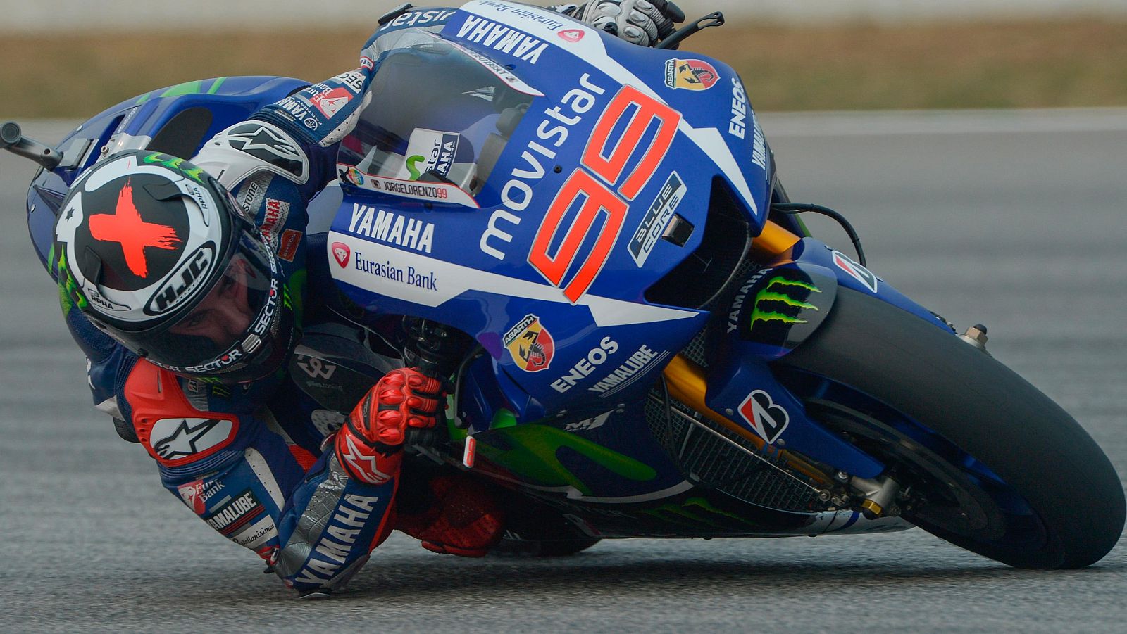 El piloto español Jorge Lorenzo, durante los entrenamientos en Sepang