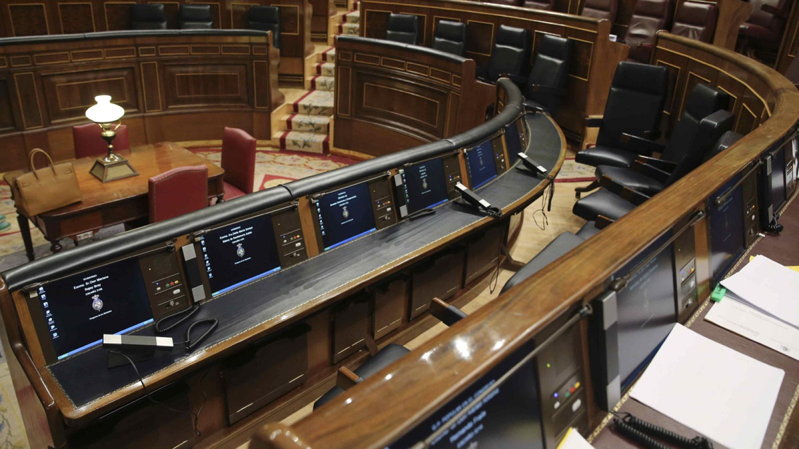 Imagen de los escaños de los diputados en el hemiciclo del Congreso