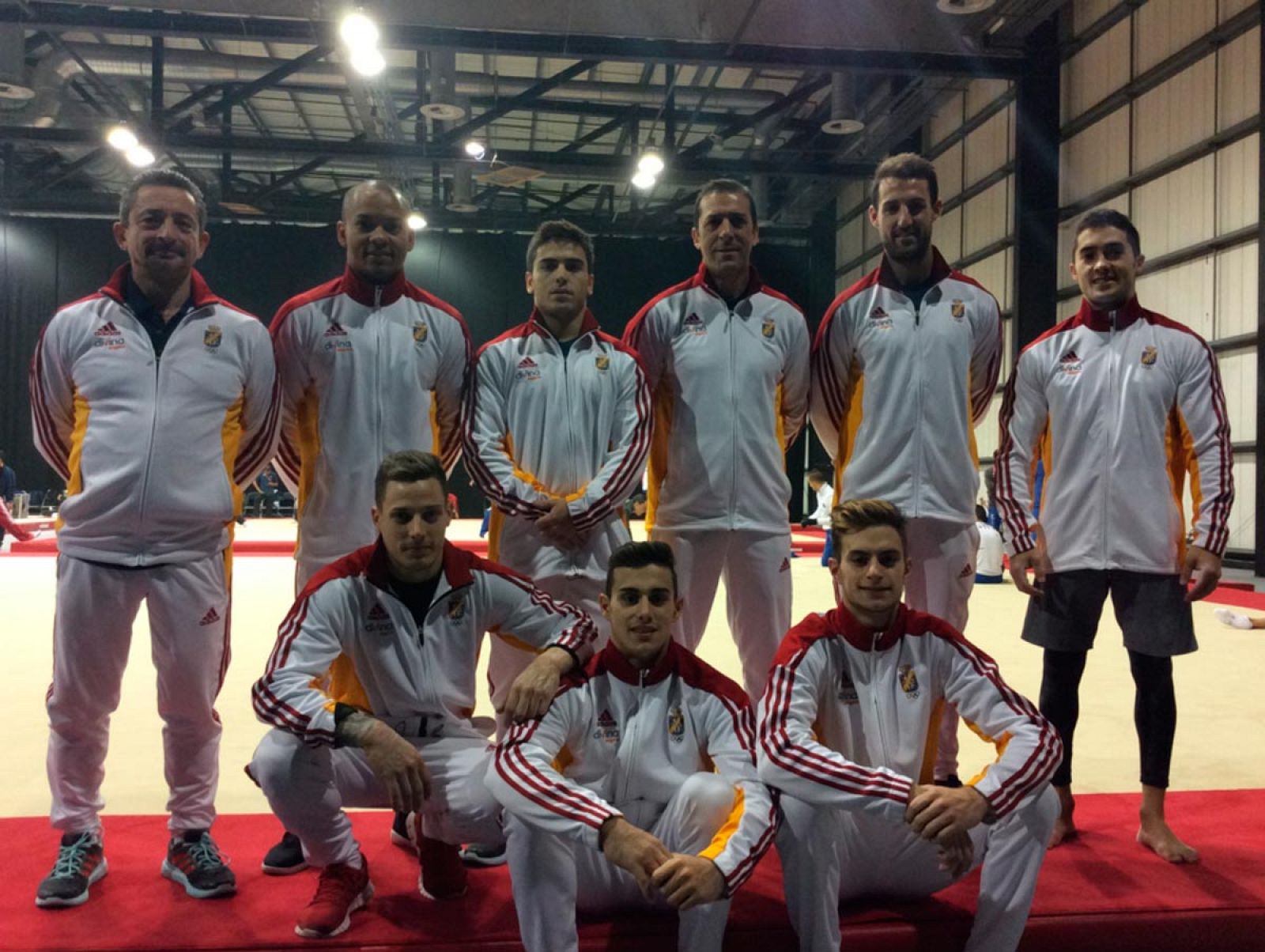 El equipo español masculino de gimnasia artística.