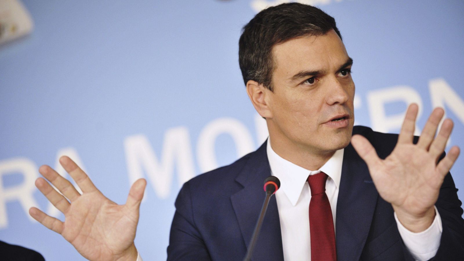 Pedro Sánchez, en un desayuno informativo