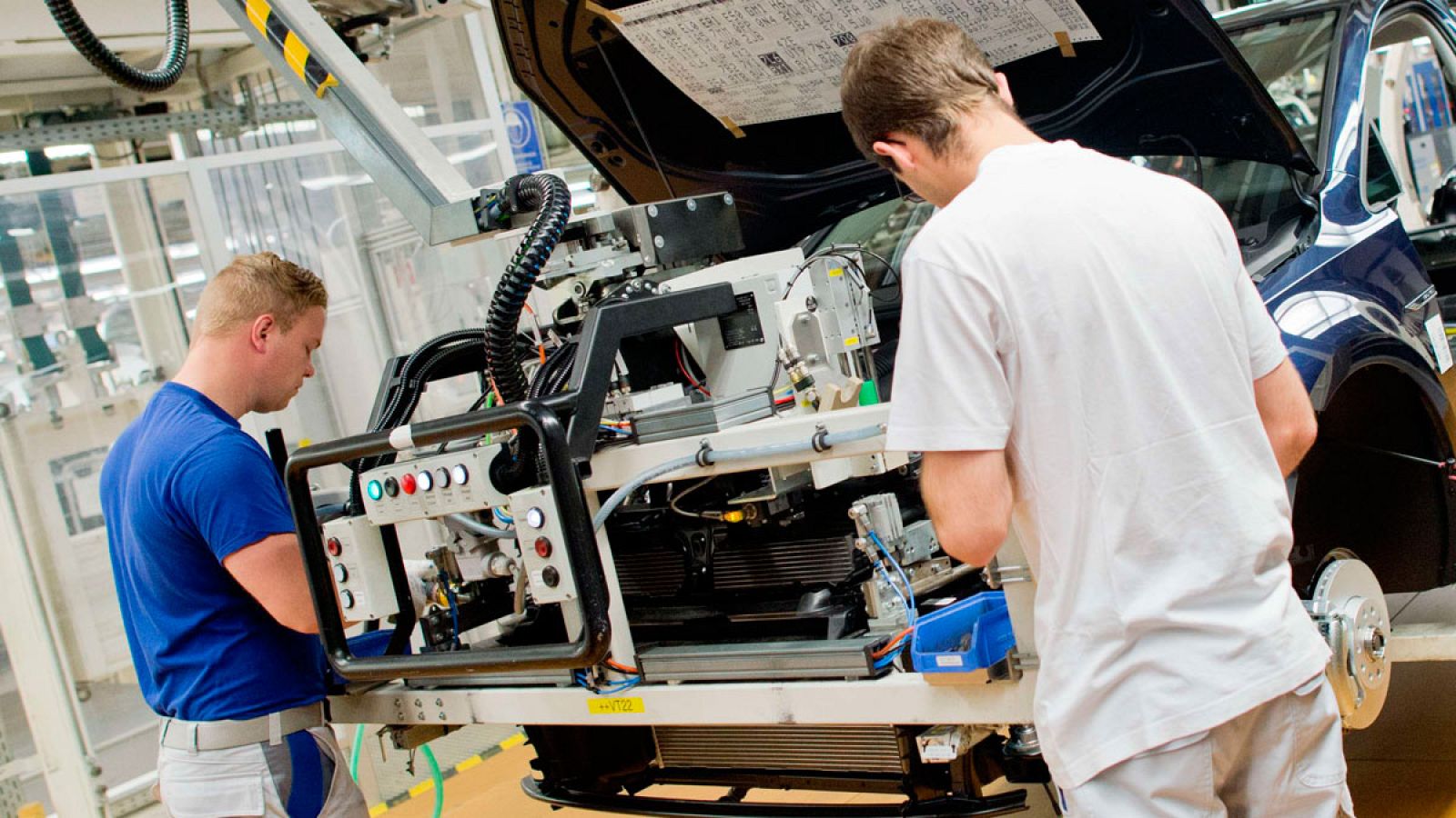 Empleados de la fábrica de Volkswagen de Wolfsburgo