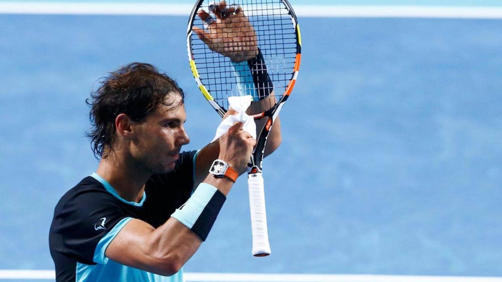 Rafa Nadal celebra su victoria ante Cilic