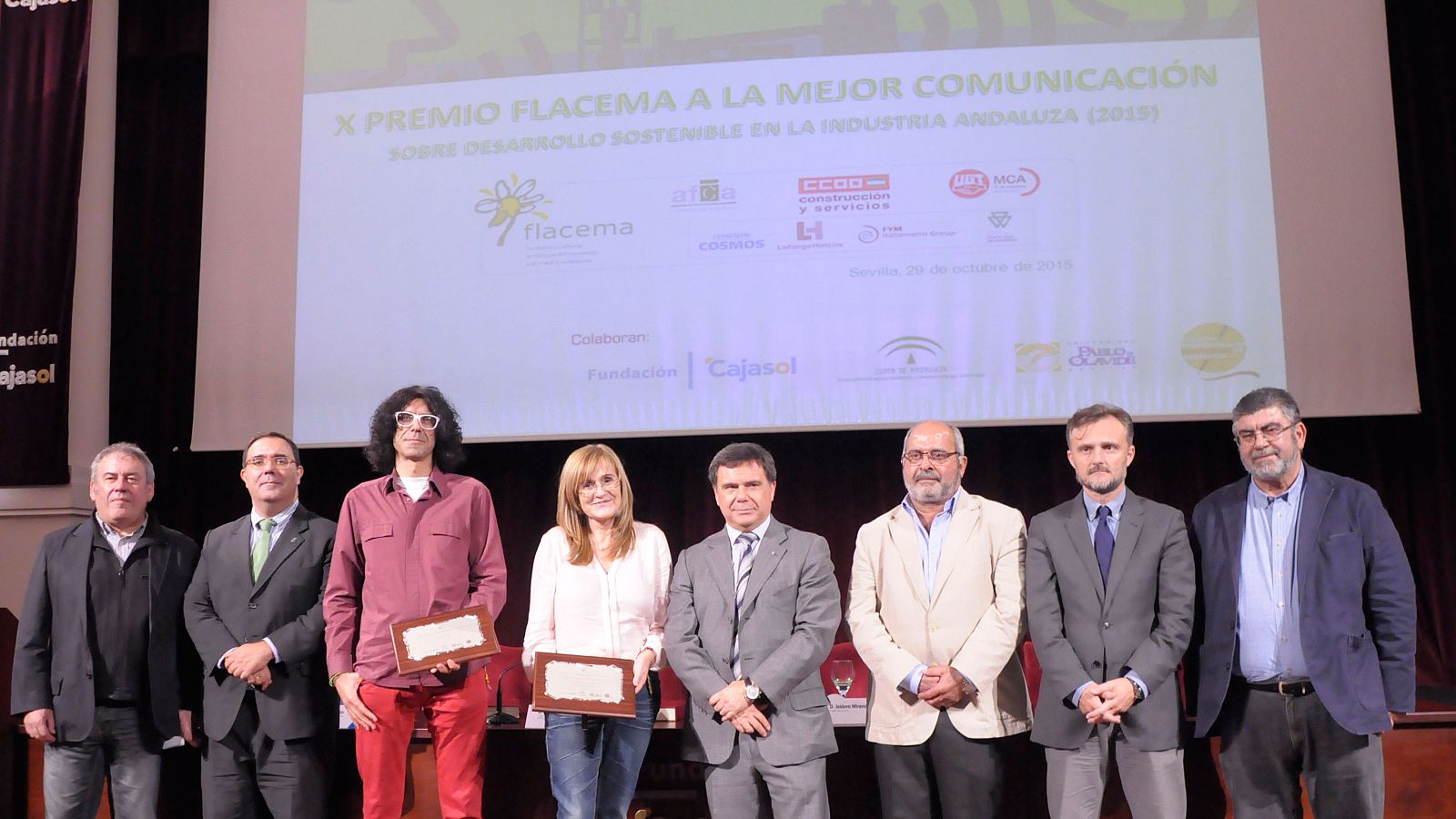 Premiados del X Premio Flacema a la mejor comunicación sobre desarrollo sostenible en la industria andaluza