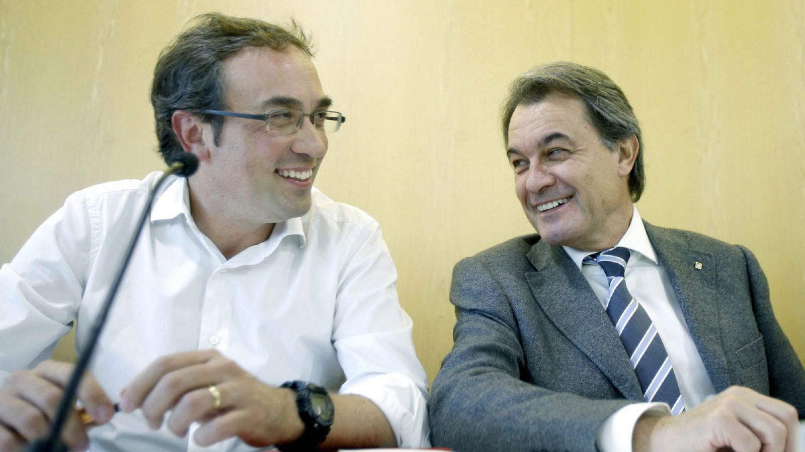 El coordinador general de CDC, Josep Rull, y el presidente del partido, Artur Mas, durante un Comité Ejecutiv