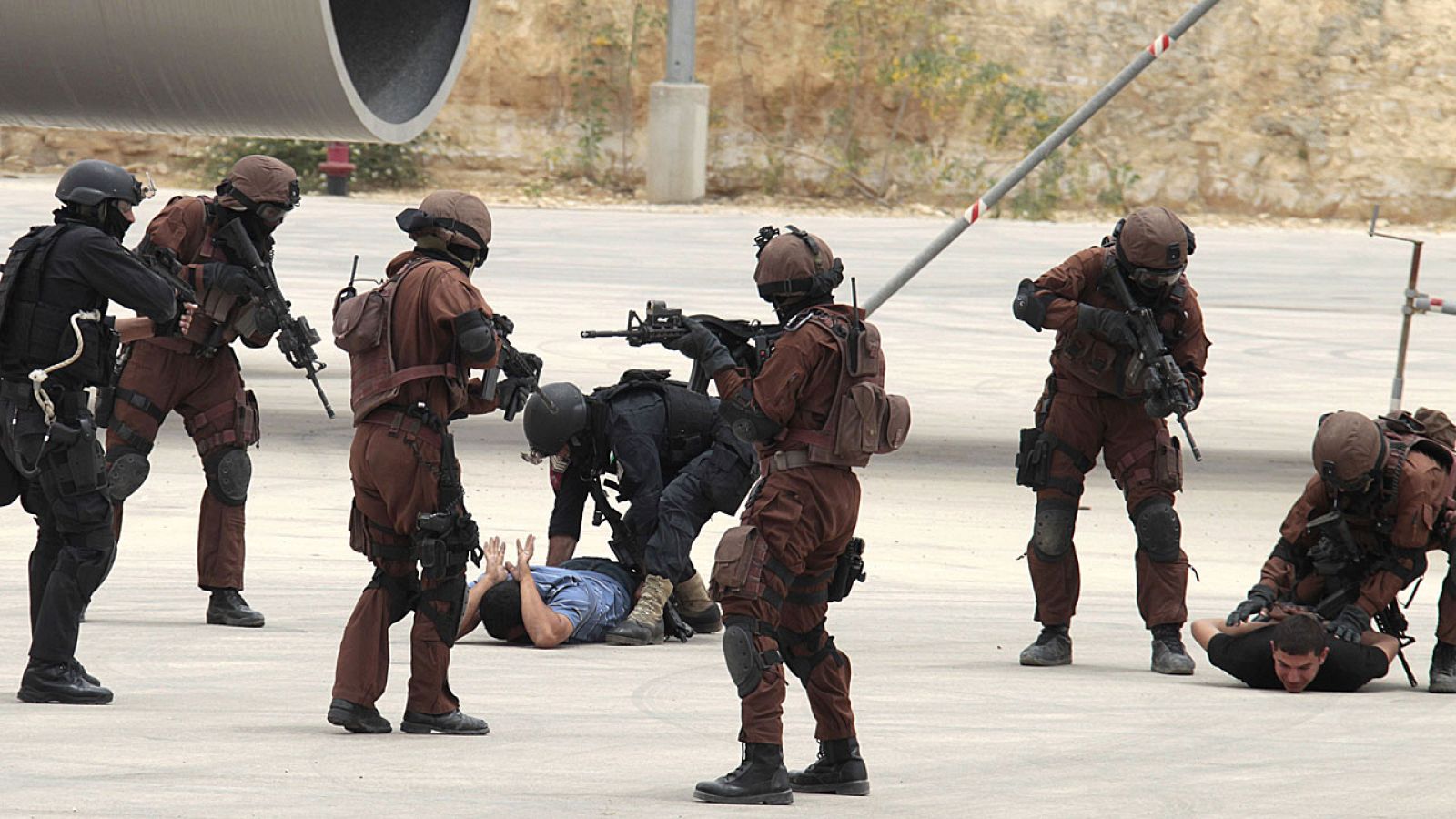 Soldados estadounidenses y jordanos participan en un ejercicio conjunto en Ammán.