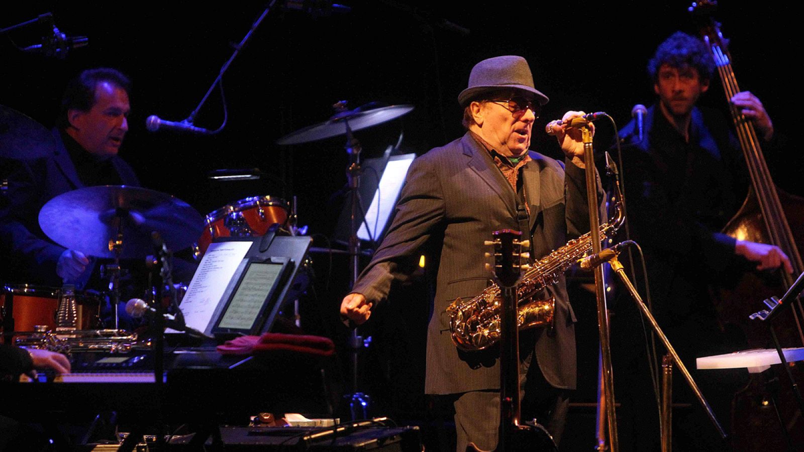 El cantante norirlandés Van Morrison durante el concierto en el Gran Teatro del Liceo de Barcelona el 19 de enero de 2015.
