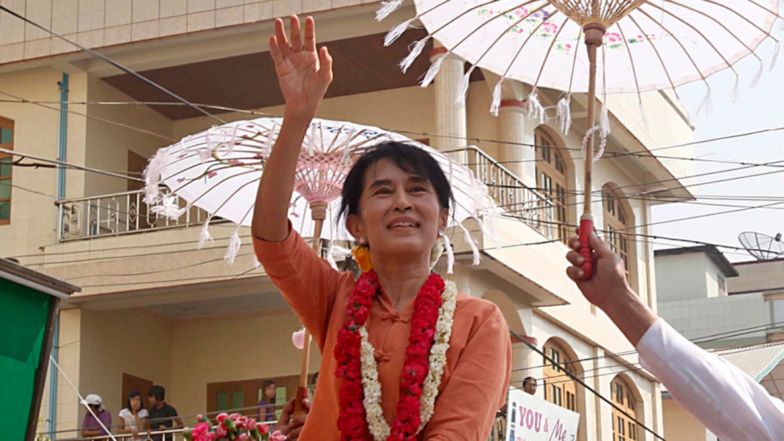 La líder opositora Aung San Suu Kyi en una imagen de archivo en Pyarpone (Birmania).