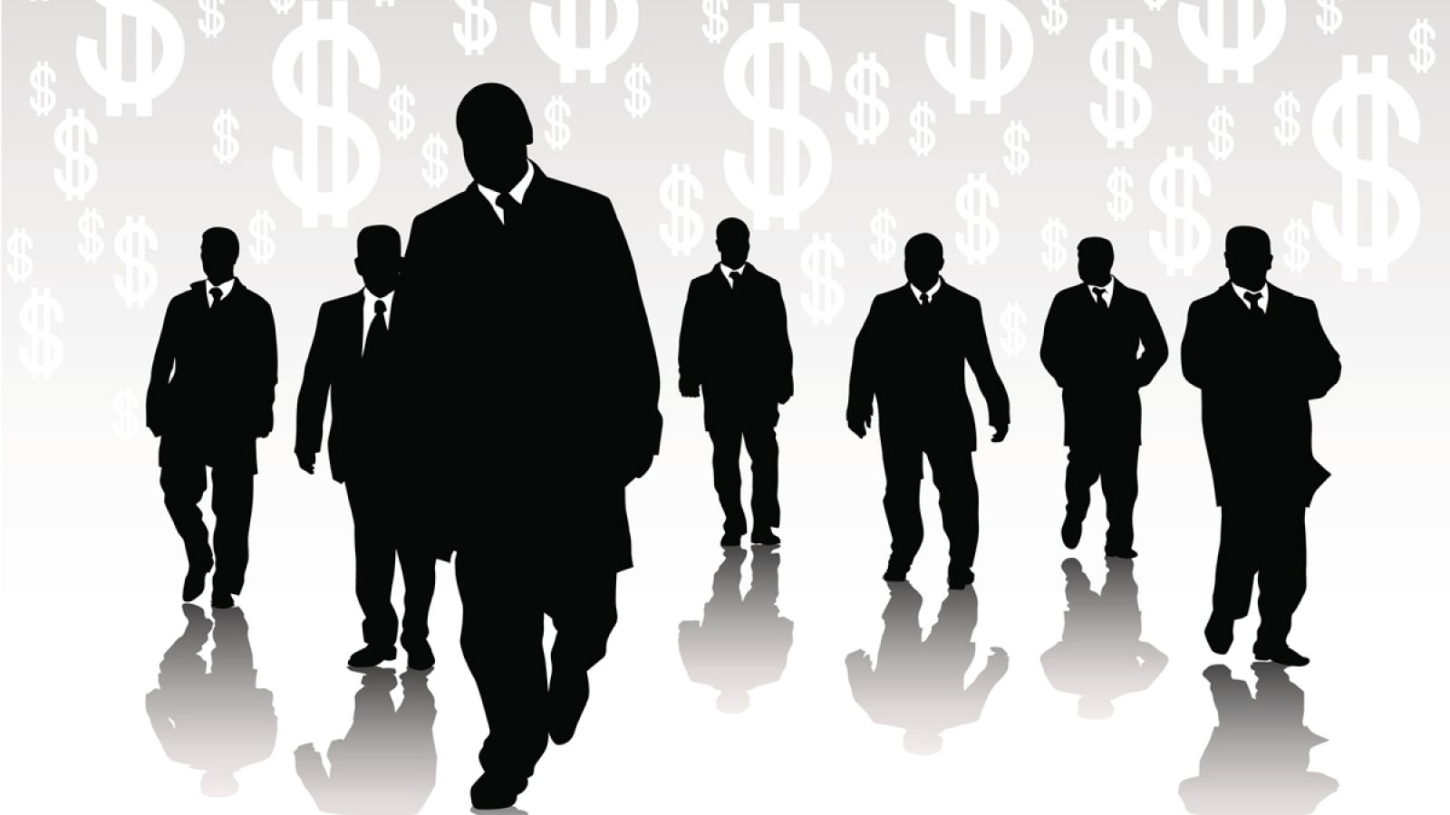 Ilustración con unos banqueros