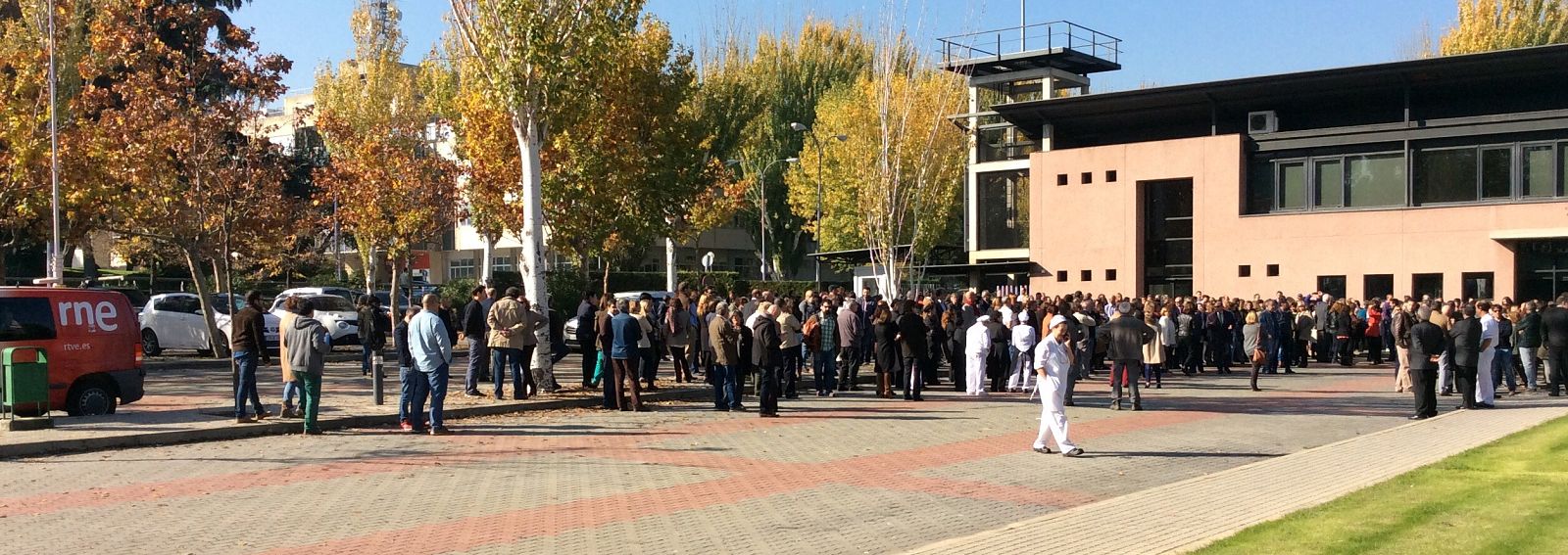 Los trabajadores de RTVE en las instalaciones de Prado del Rey