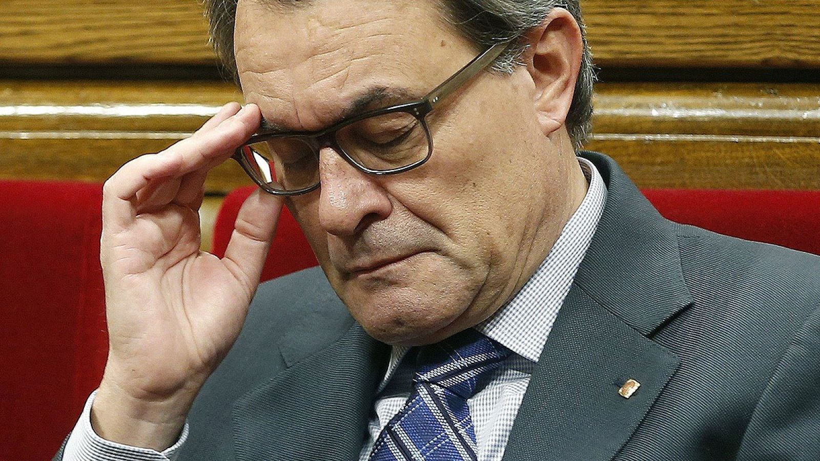 El presidente de la Generalitat en funciones, Artur Mas, en el Parlment