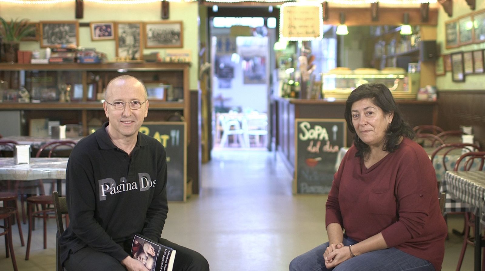 Almudena Grandes y Óscar López