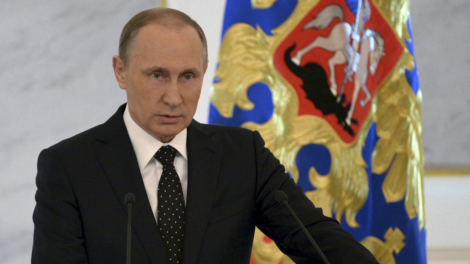 El presidente ruso, Vladimir Putin, durante su discurso en el Kremlim.