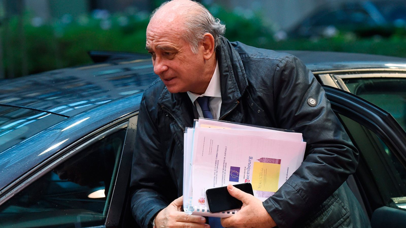 El ministro del Interior, a su llegada al Consejo de Justicia e Interior de la UE en Bruselas.