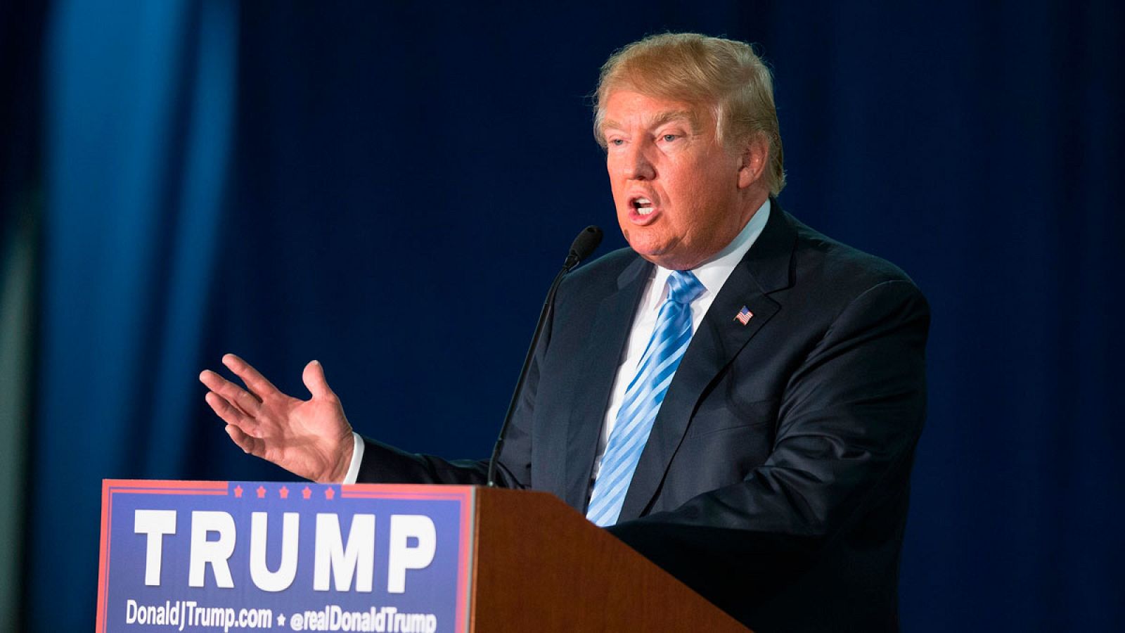 El precandidato Donald Trump durante un acto de campaña en Mississippi en una imagen de archivo.