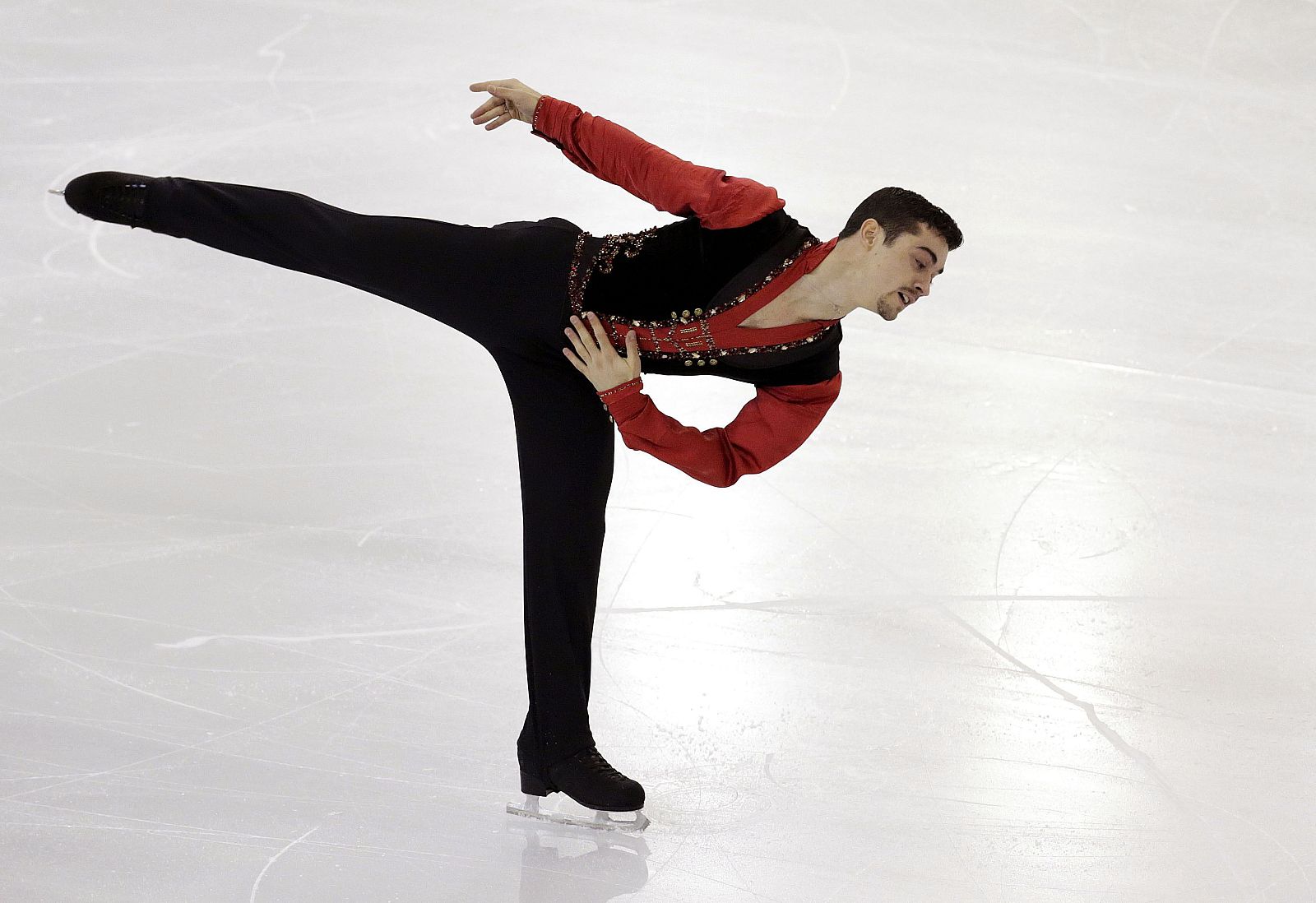 Javier Fernández durante su actuación en el programa corto.