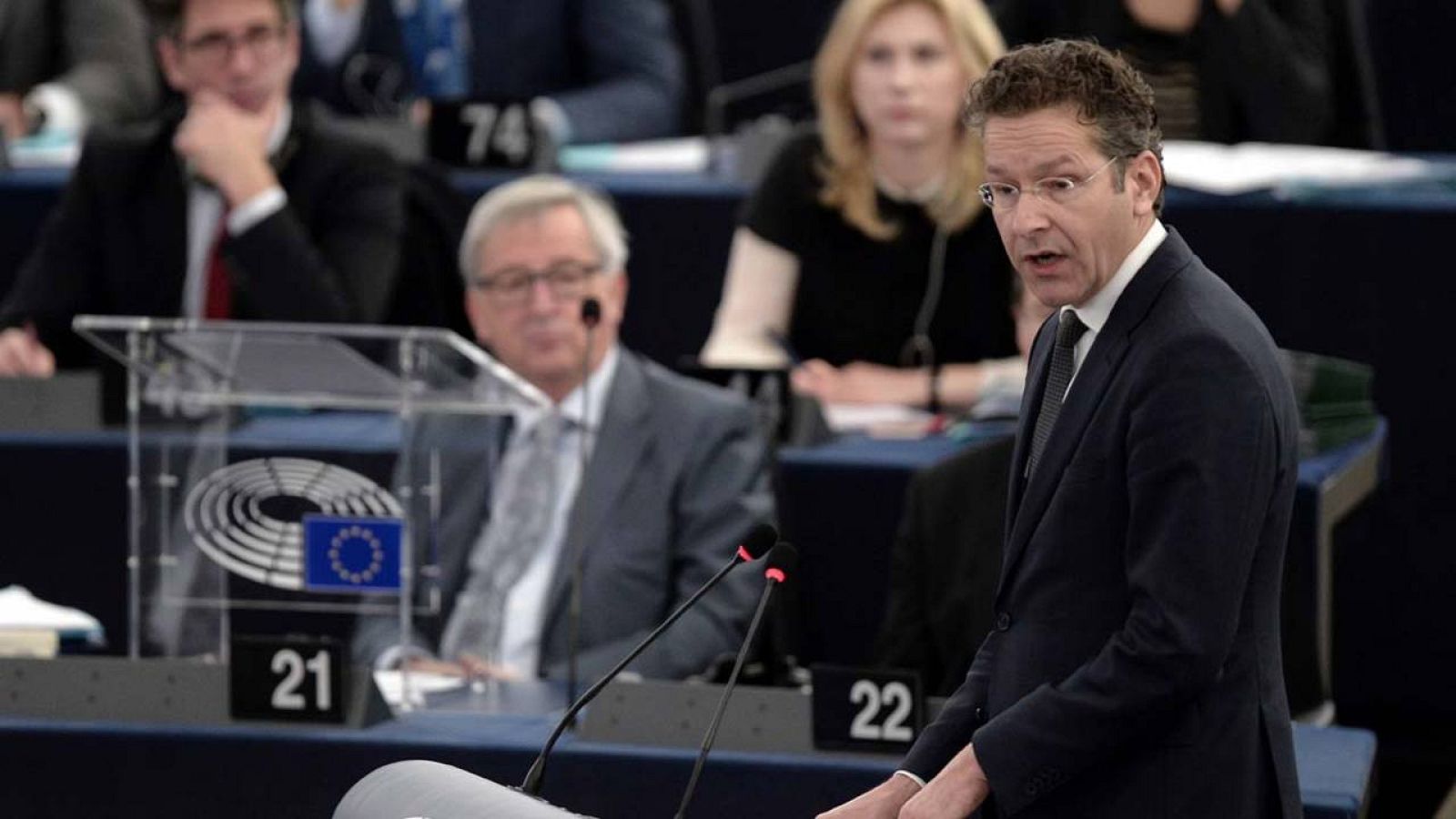 El presidente del Eurogrupo, Jeroen Dijsselbloem, durante su primera intervención en el Parlamento Europeo