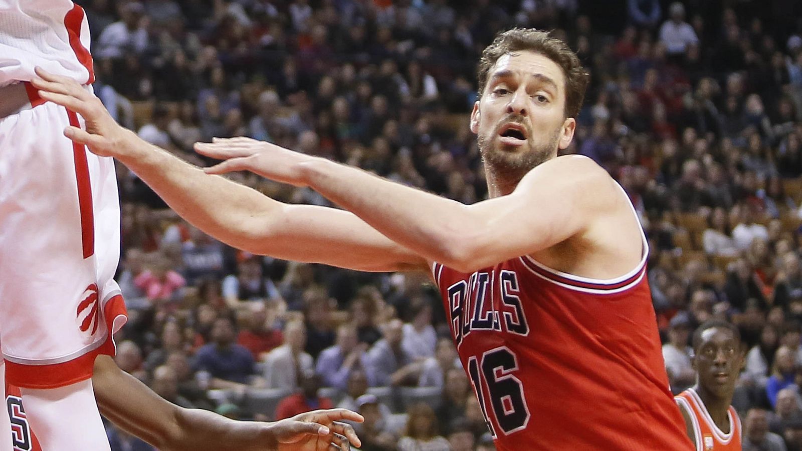 Pau Gasol, en un momento del partido ante Toronto