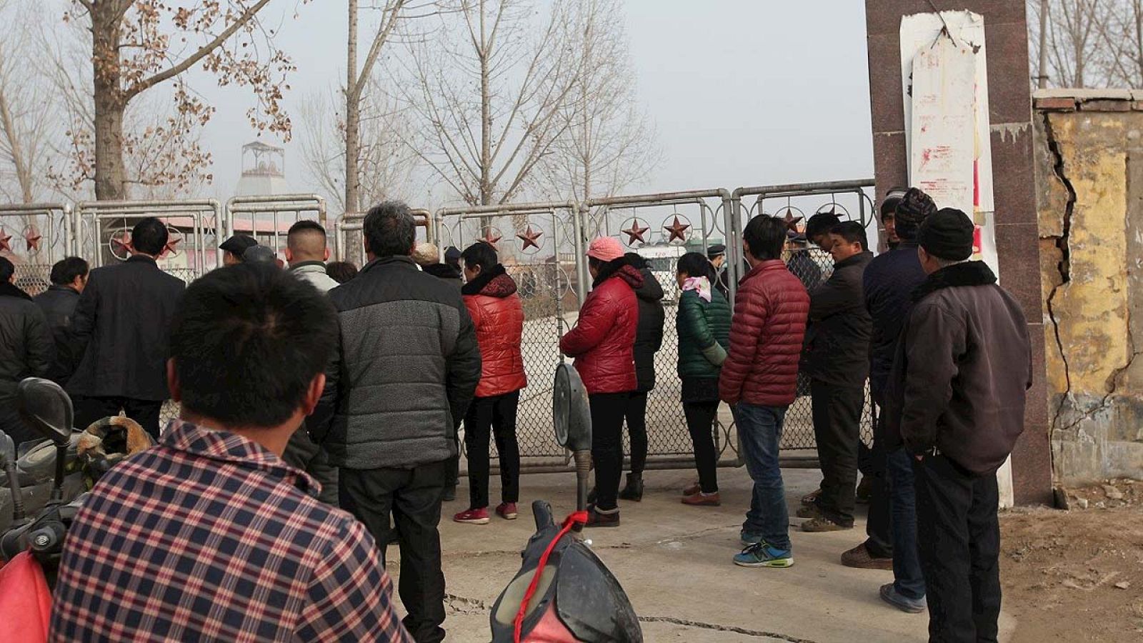 Entrada a la mina de la provincia de Shandong, en China, en la que se produjo el derrumbe el 25 de diciembre