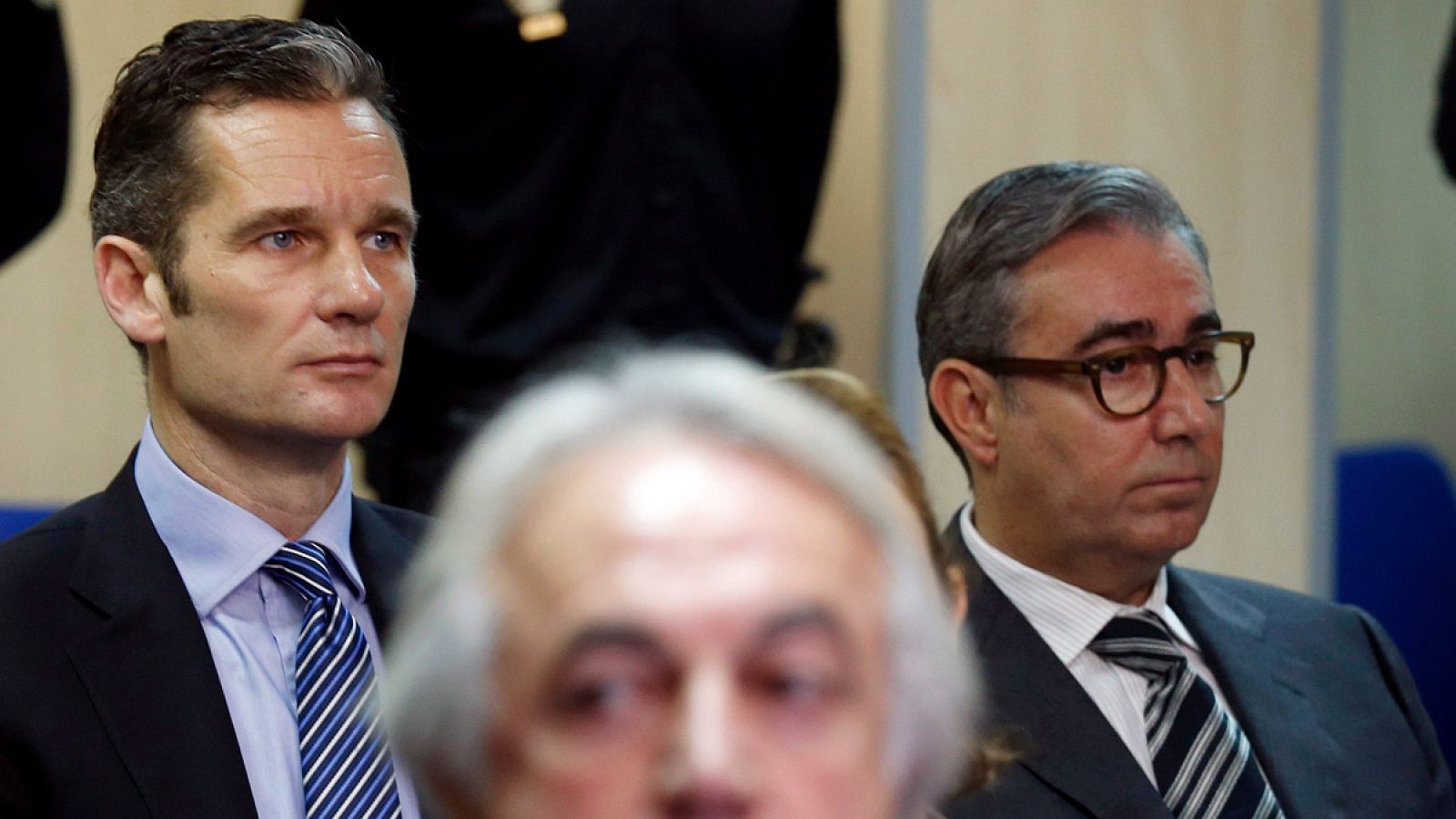Los exsocios del Instituto Nóos, Iñaki Urdangarin y Diego Torres, en el banquillo de los acusados.