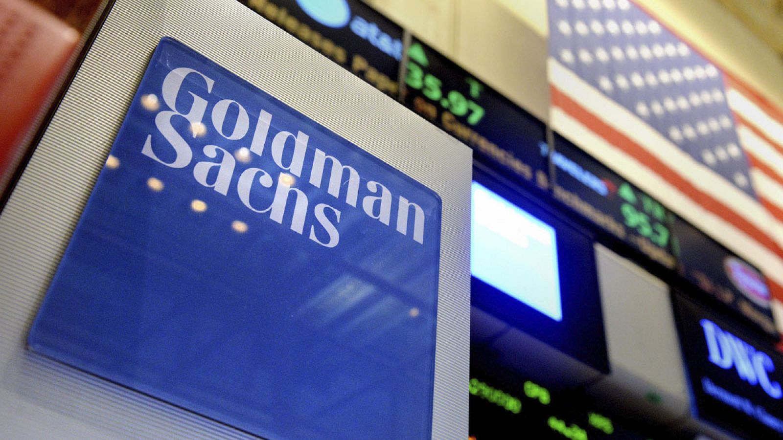 Imagen del logo de Goldman Sachs en Wall Street