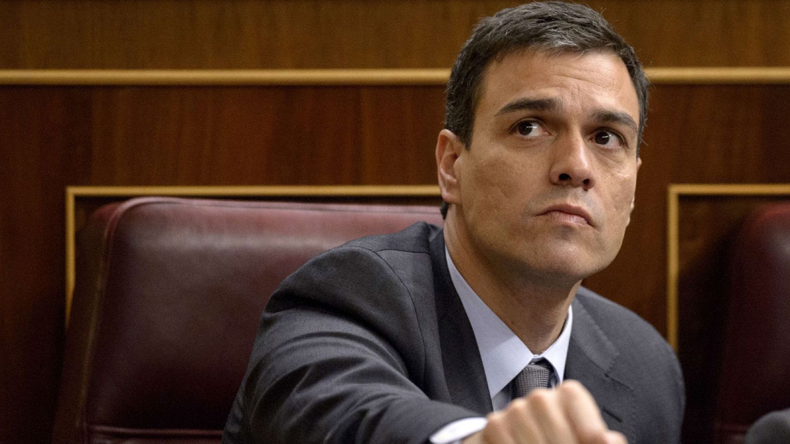 El secretario general del PSOE, Pedro Sánchez, en el Congreso de los Diputados