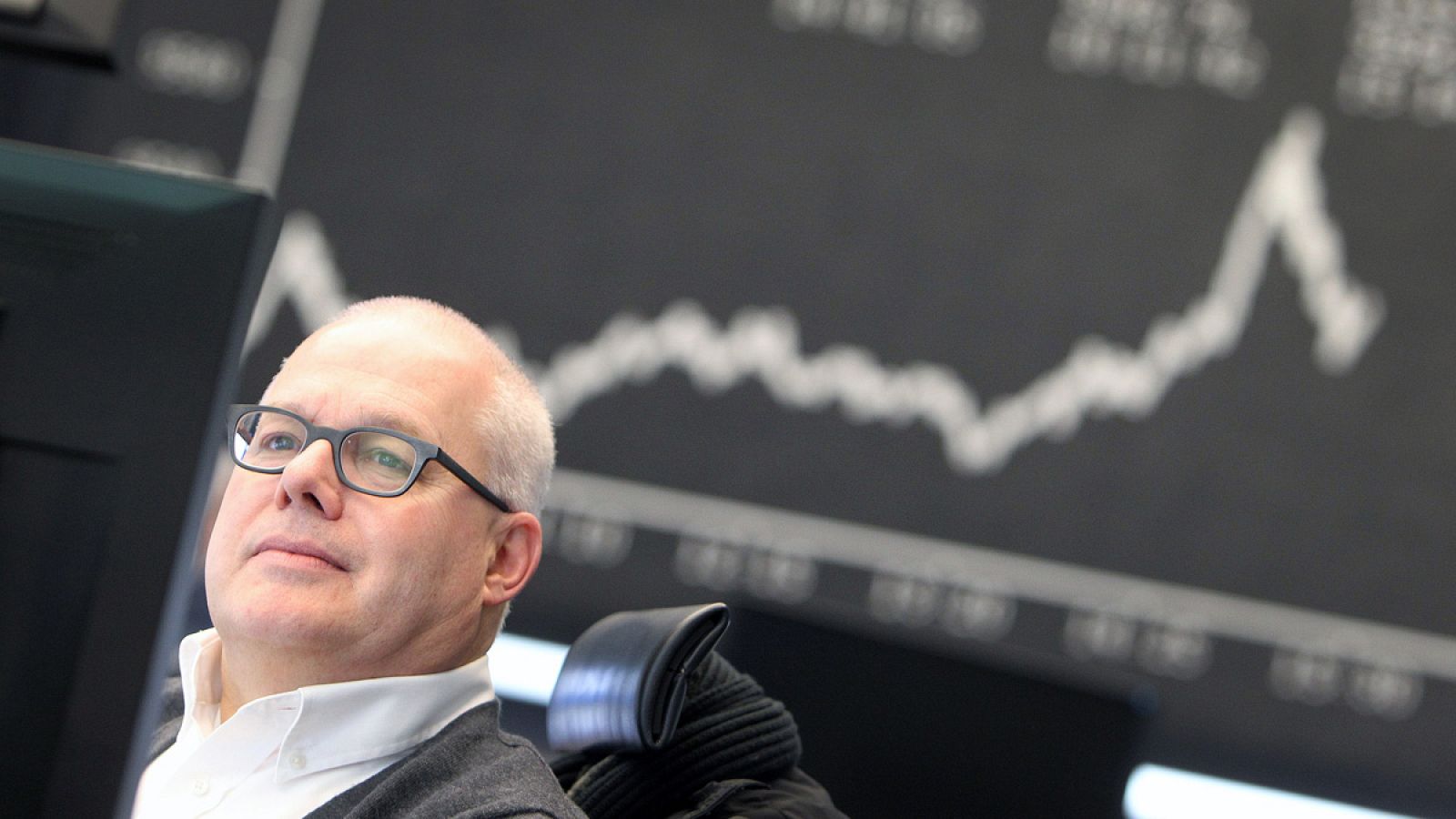 Un bróker en la Bolsa de Fráncfort