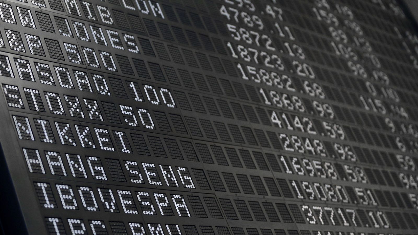 Panel informativo de la Bolsa de Madrid