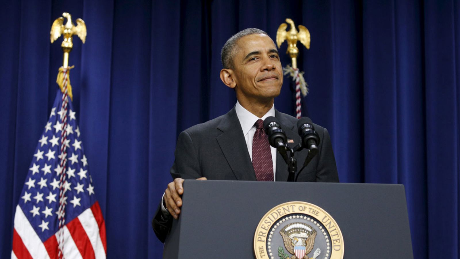 Barack Obama en un discurso en la Casa Blanca