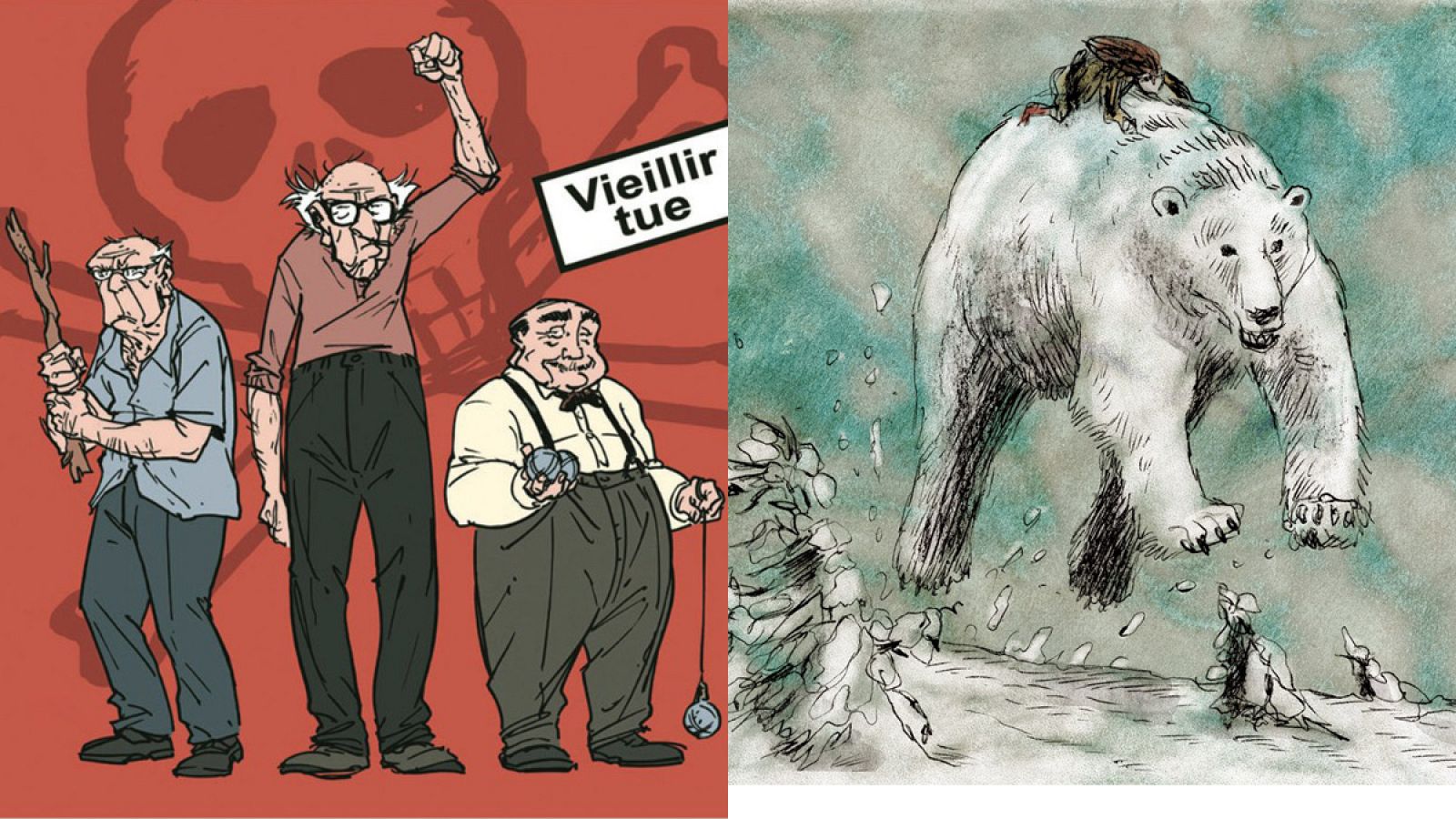 Ilustraciones de 'Los viejos hornos' y 'Luces del norte'