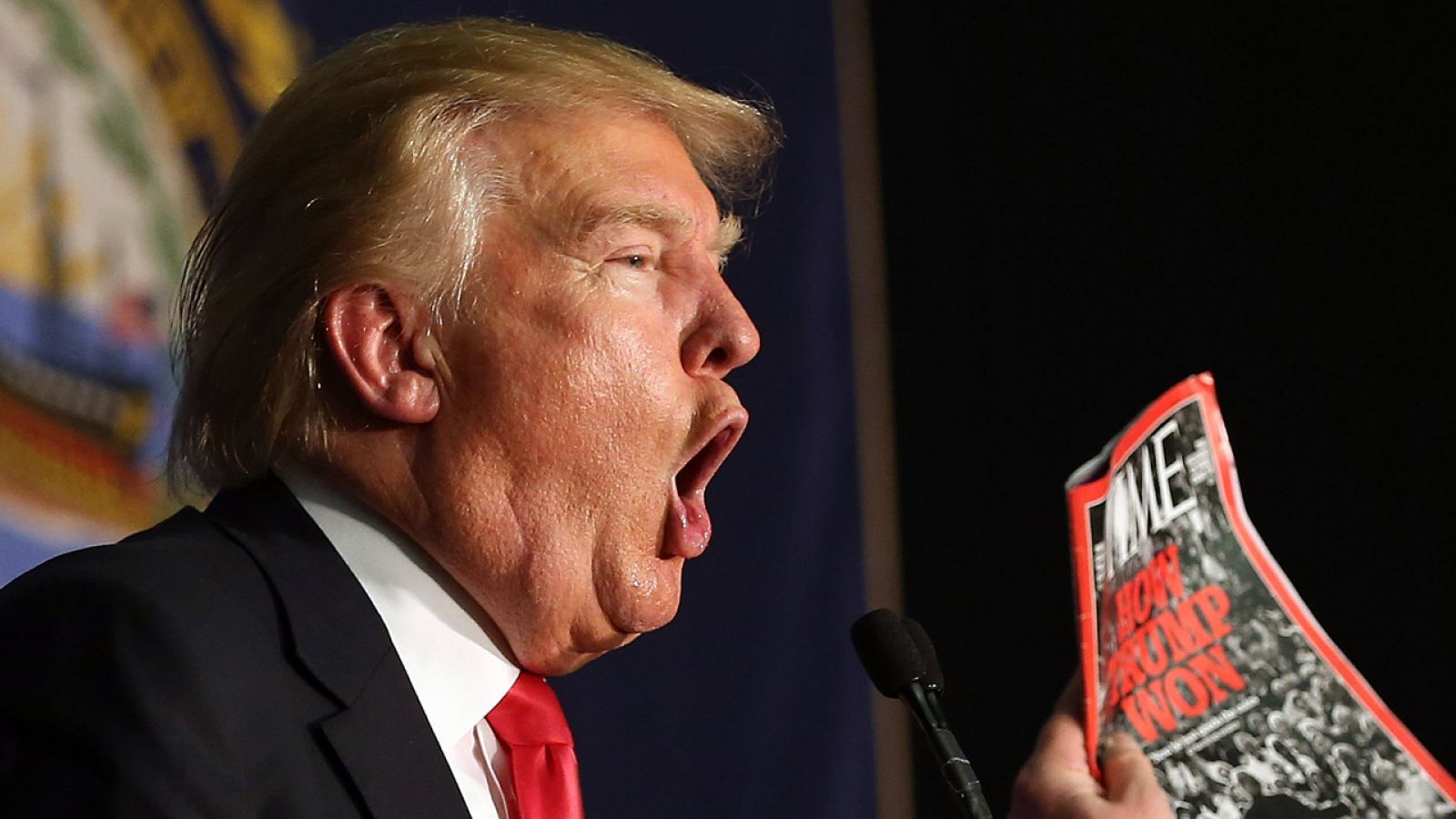 El candidato republicano Donald Trump tras las elecciones en Iowa