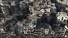 Un dron muestra la devastación en Homs tras cinco años de guerra en Siria