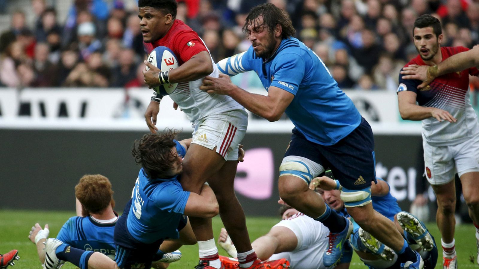 Lance del Francia-Italia de la primera jornada del Seis Naciones
