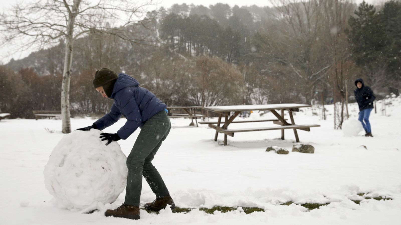 Nieve caída en el municipio de Robledondo, en la sierra de Madrid