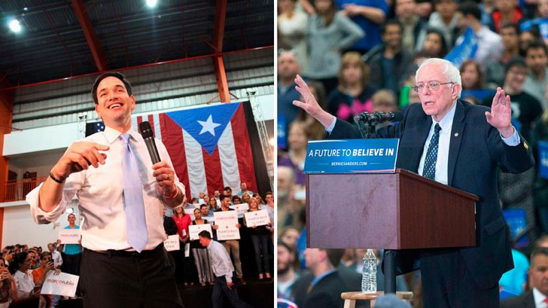 Marco Rubio gana las primarias en Puerto Rico y Bernie Sanders en Maine