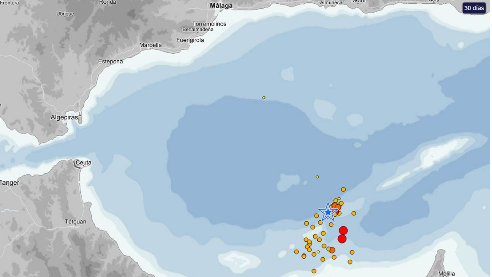 Melilla y Málaga sienten dos temblores de tierra de magnitud 4,8 y 4,1.