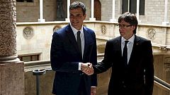 Pedro Sánchez rechaza un referéndum en Cataluña y propone a Puigdemont una "nueva hoja de ruta"