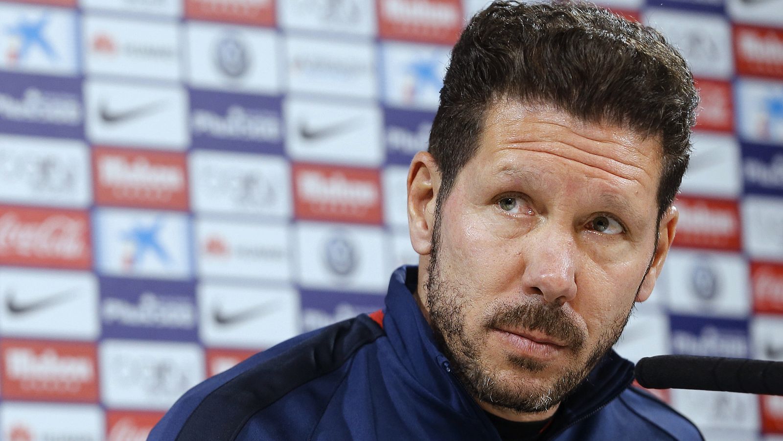 El entrenador del Atlético de Madrid, Diego Simeone, en rueda de prensa