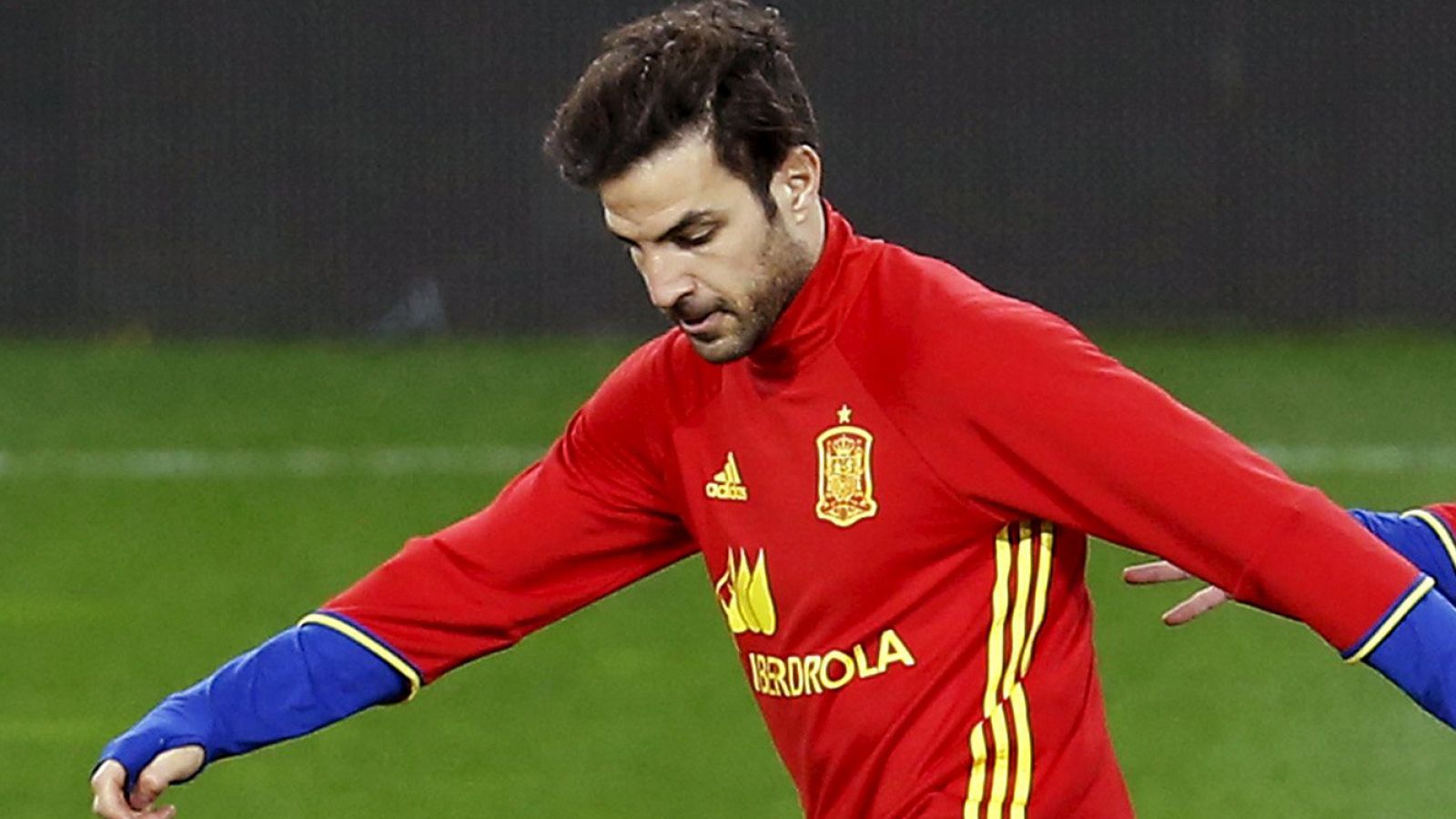El centrocampista Cesc Fàbregas, en un entrenamiento de la selección