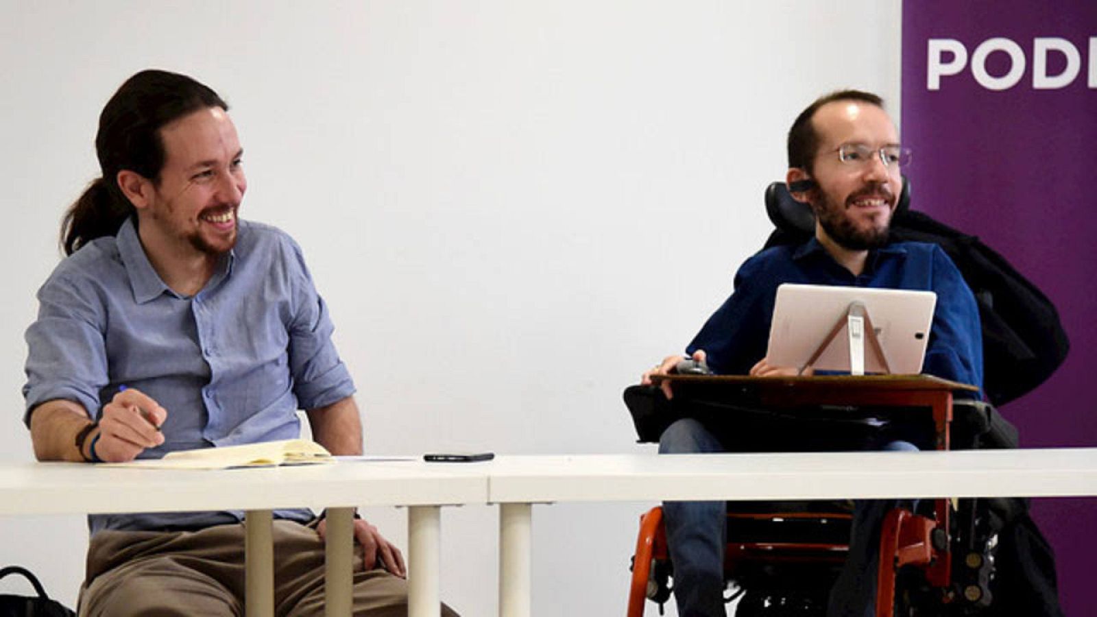 Iglesias y Echenique en la reunión de secretarios generales autonómicos de Podemos