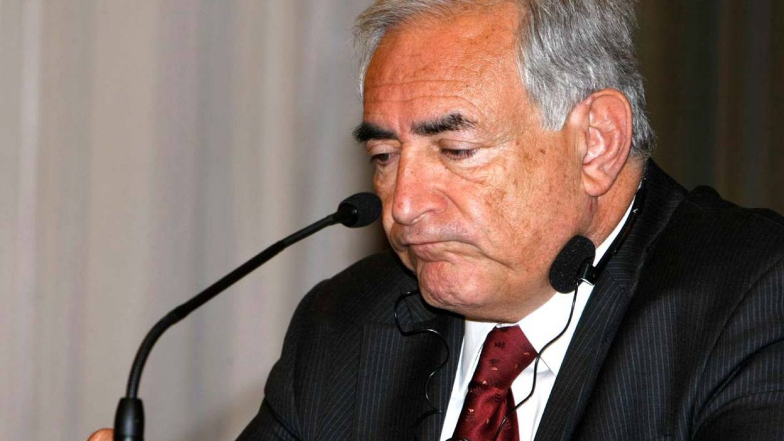 El exdirector gerente del FMI Dominique Strauss-Kahn, durante una rueda de prensa en Madrid