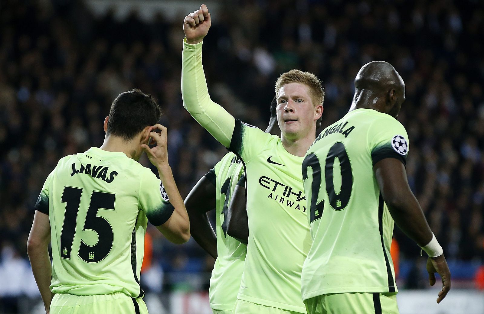 De Bruyne celebra un gol ante Paris Saint Germain.