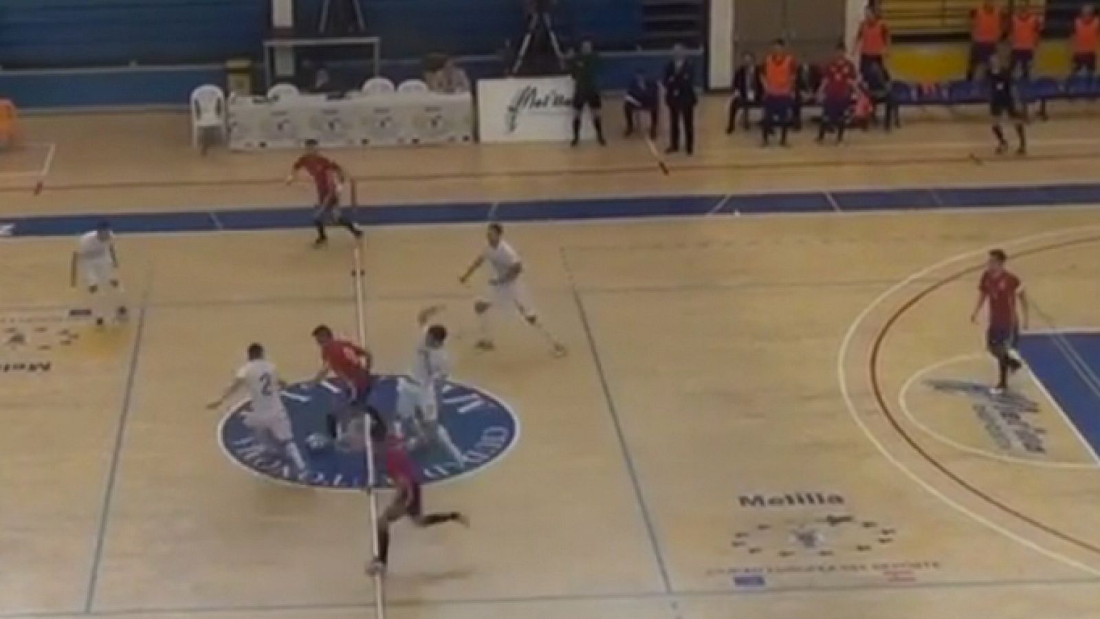 Un momento del España - Eslovenia de fútbol sala