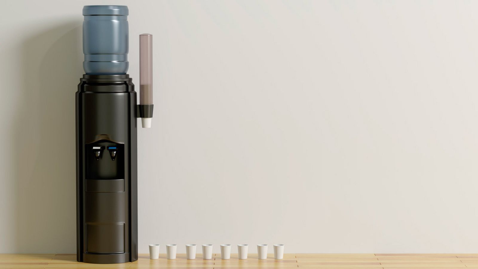 Un bidón de agua embotellada en una oficina